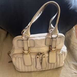 Chloe Cream Leather Satchel